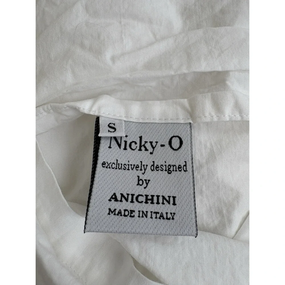 Anichini By Quagliotti made in Italy cotton white with black trim 31x31 Sham EUC